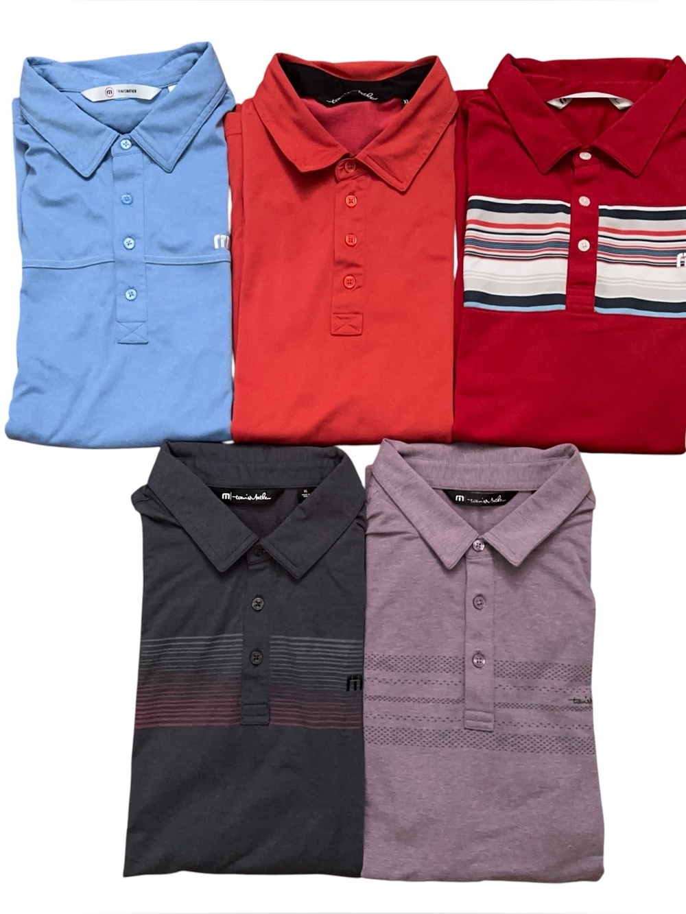Lot of 5 Travis Mathew Golf Polo Shirt Mens Size XL Short Sleeve Performance